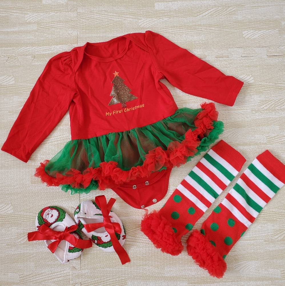 Baby Girl My First Christmas Outfit